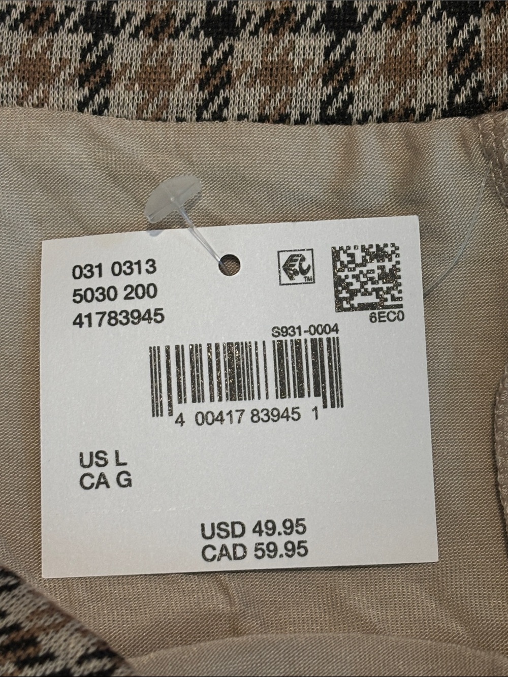 NWT American Eagle Plaid Pleated Mini Skort in Beige and Black - Picture 3 of 7